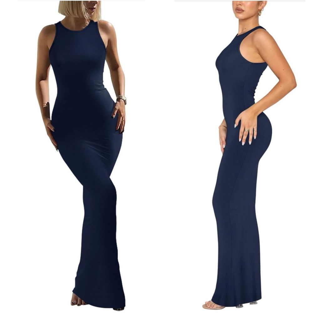 Women's Basic Summer Sexy‎ Lounge Tank Long Dress Elegant Sleeveless Halter Neck
